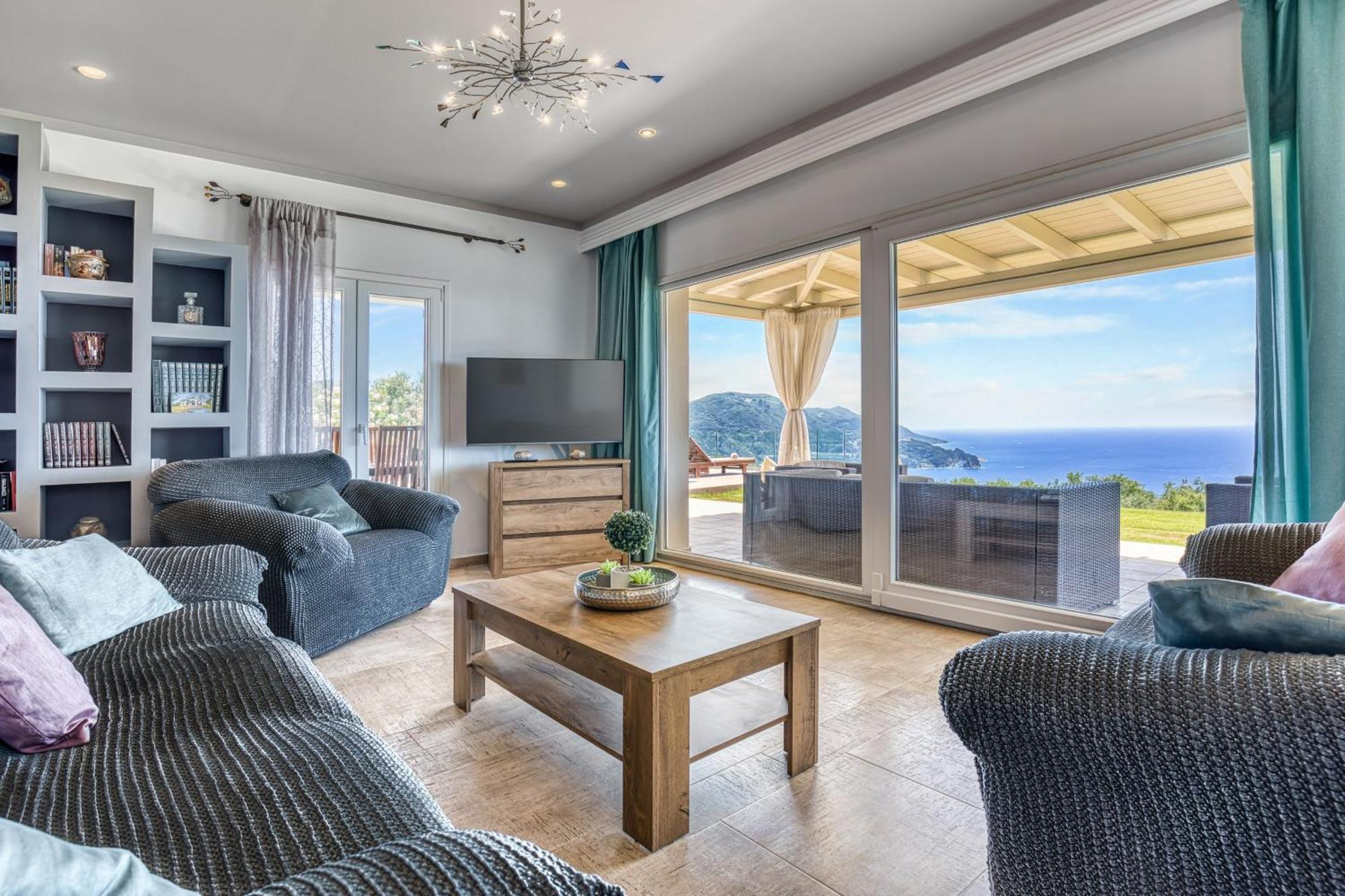 Villa Vardia-Amazing Seaviews With Heated Pool Σιναράδες Εξωτερικό φωτογραφία